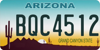 AZ license plate BQC4512