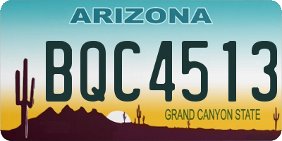 AZ license plate BQC4513