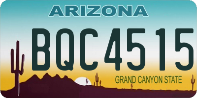 AZ license plate BQC4515