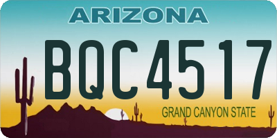 AZ license plate BQC4517