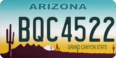 AZ license plate BQC4522