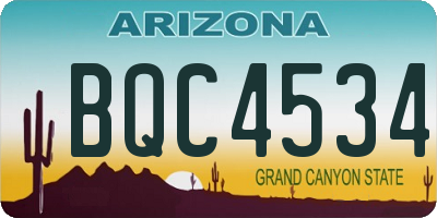 AZ license plate BQC4534