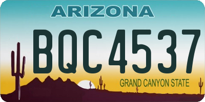 AZ license plate BQC4537