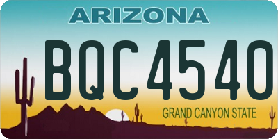 AZ license plate BQC4540