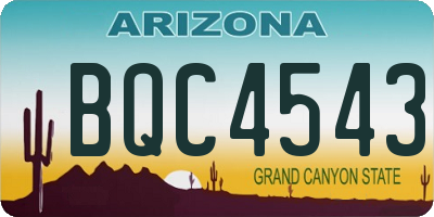 AZ license plate BQC4543