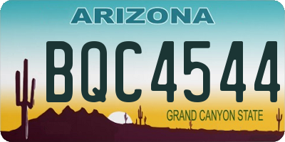 AZ license plate BQC4544
