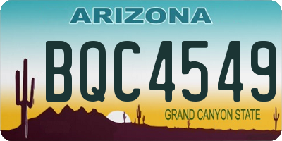 AZ license plate BQC4549