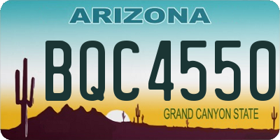 AZ license plate BQC4550