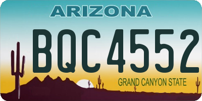 AZ license plate BQC4552