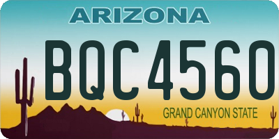 AZ license plate BQC4560