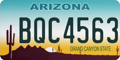 AZ license plate BQC4563