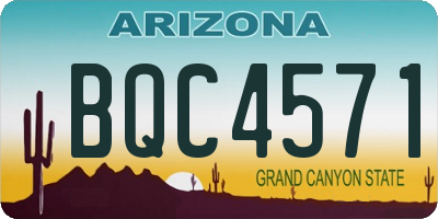 AZ license plate BQC4571