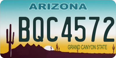 AZ license plate BQC4572