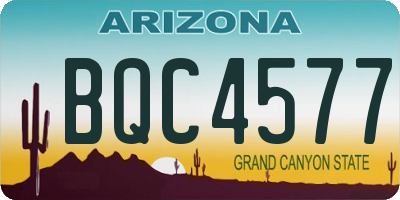 AZ license plate BQC4577