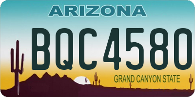 AZ license plate BQC4580