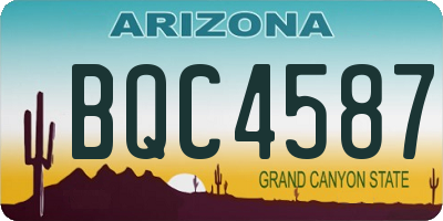AZ license plate BQC4587