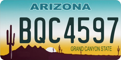 AZ license plate BQC4597