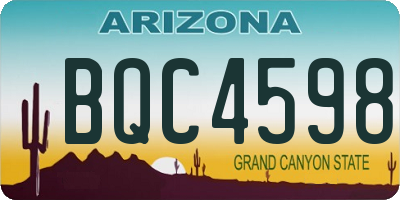 AZ license plate BQC4598