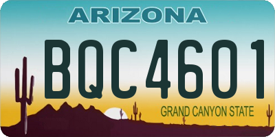 AZ license plate BQC4601