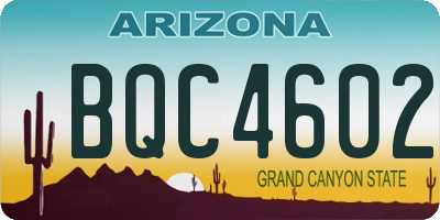 AZ license plate BQC4602