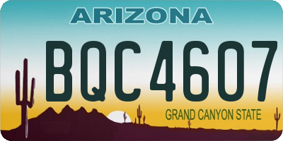 AZ license plate BQC4607
