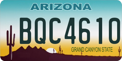 AZ license plate BQC4610