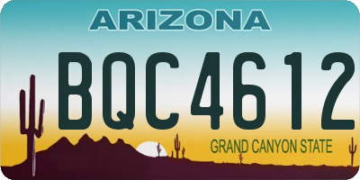 AZ license plate BQC4612