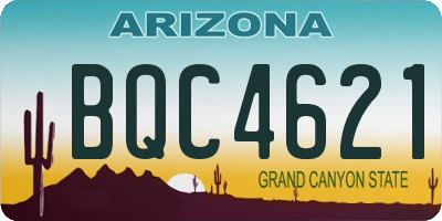 AZ license plate BQC4621