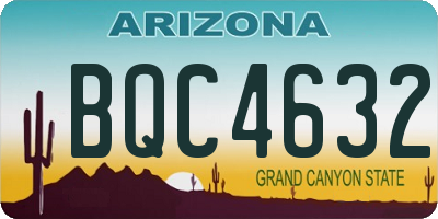 AZ license plate BQC4632