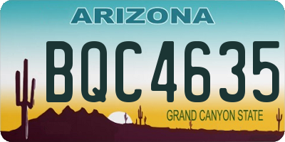 AZ license plate BQC4635