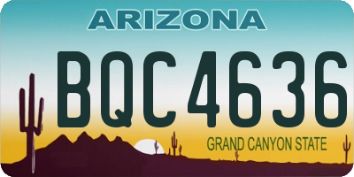AZ license plate BQC4636