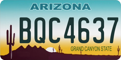 AZ license plate BQC4637