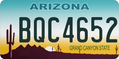AZ license plate BQC4652