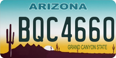 AZ license plate BQC4660