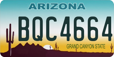 AZ license plate BQC4664