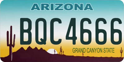 AZ license plate BQC4666