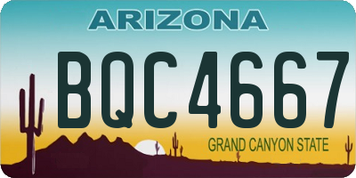 AZ license plate BQC4667
