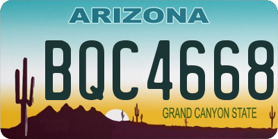 AZ license plate BQC4668
