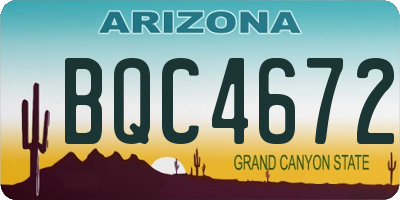 AZ license plate BQC4672