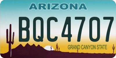 AZ license plate BQC4707