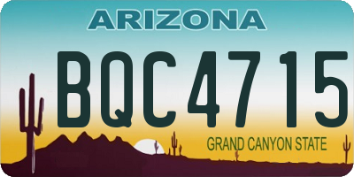AZ license plate BQC4715
