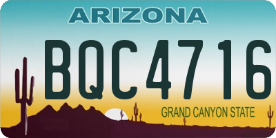 AZ license plate BQC4716
