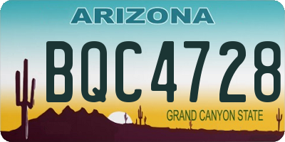 AZ license plate BQC4728