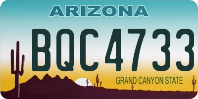 AZ license plate BQC4733