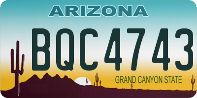 AZ license plate BQC4743