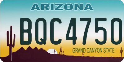 AZ license plate BQC4750
