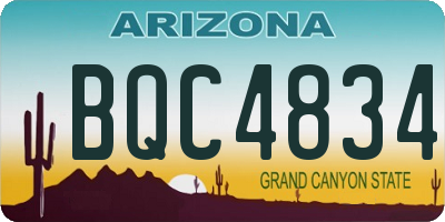 AZ license plate BQC4834
