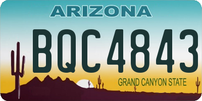 AZ license plate BQC4843