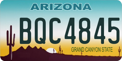 AZ license plate BQC4845