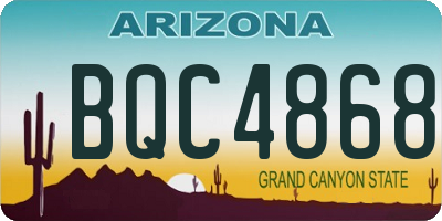 AZ license plate BQC4868